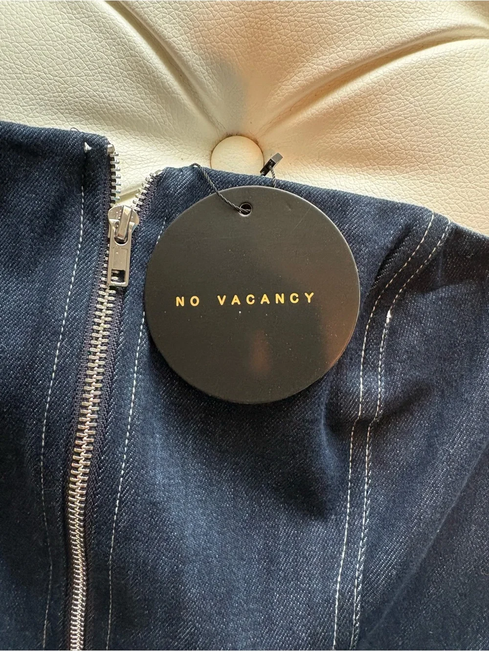 NWT No Vacancy Strapless Dark Denim Tube Top